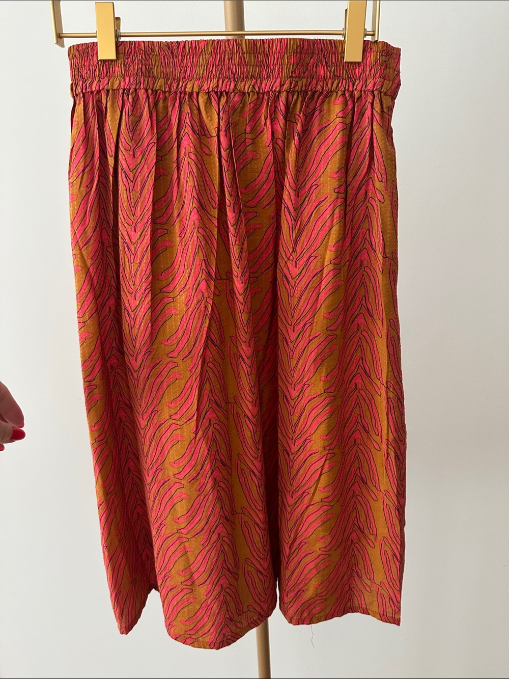 FRNCH Paris Printed Midi Skirt Small NWT Colorful Button Front - Picture 6 of 7